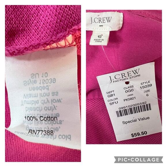 J. Crew Factory New Womens 6 Strapless Dress Barbiecore Pockets Mini Summer - Picture 5 of 8